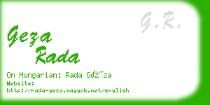 geza rada business card